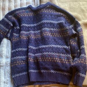Men's Blue Patterned Sweater